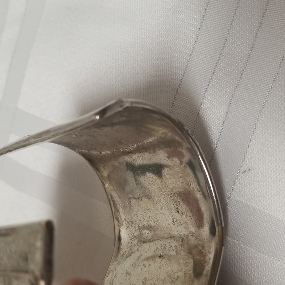 BRACELET, Costume Jewelry, Unknown Black Stone, originally blackened GUC. B4 - Picture 4 of 8